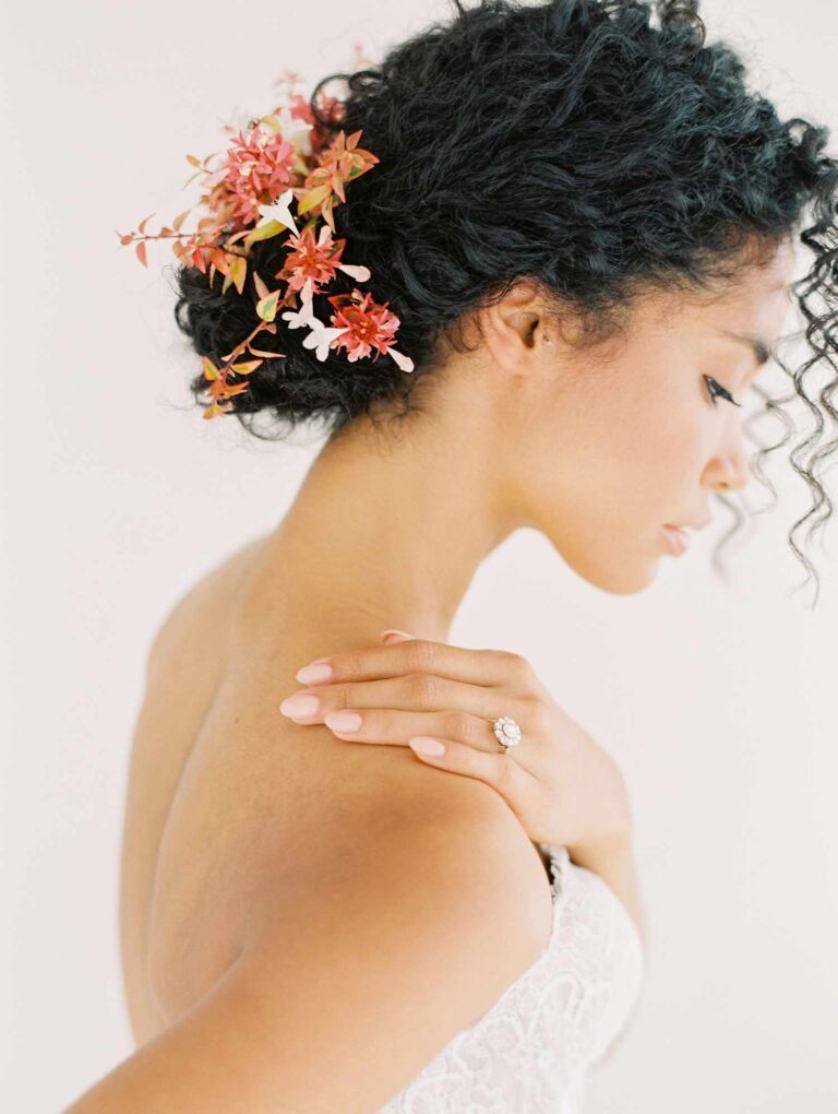 Curly Top Knot Bride